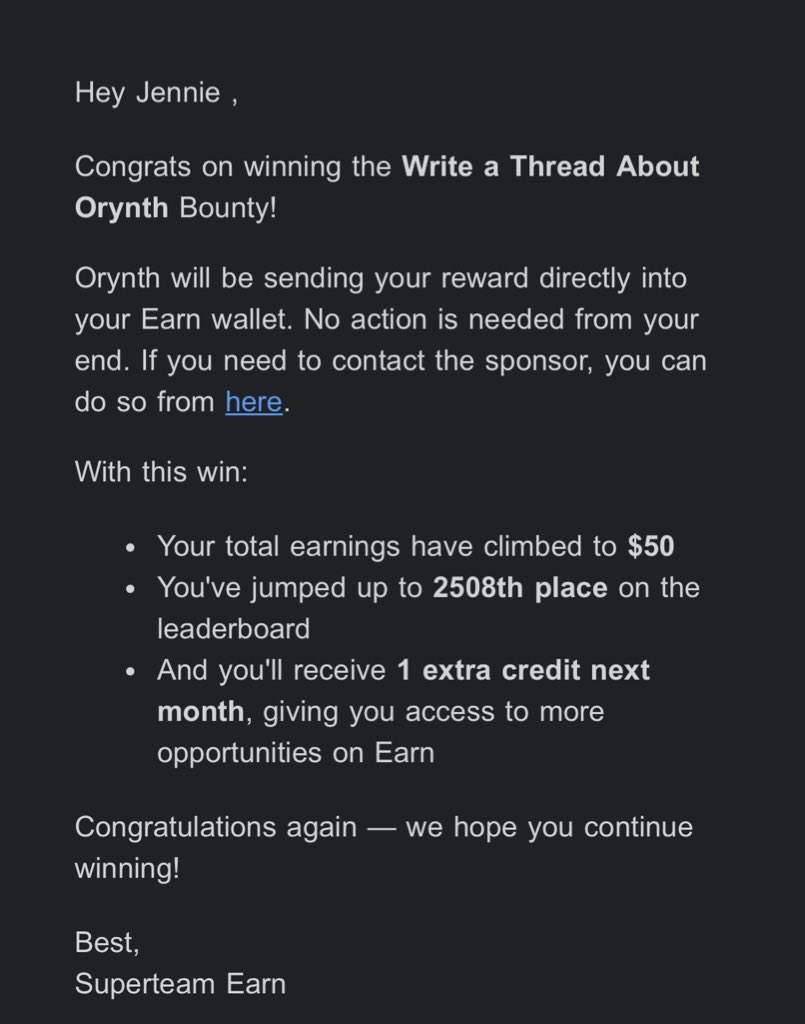 I’m so happy I’m finally winning web3 jobs &gt;&gt;&gt;&gt;&gt;&gt; thank you <a href="/orynthai/">Orynth</a>