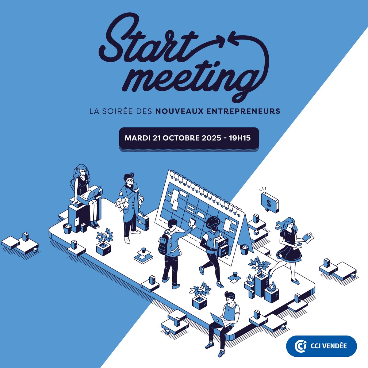 CCI Vendée (@ccivendee) on Twitter photo Vous avez créé ou repris une entreprise en Vendée entre le 1er juillet 2024 et le 30 juin 2025 ? 
Participez à Start Meeting, notre soirée dédiée aux nouveaux entrepreneurs ! 
📆 Mardi 21 octobre 2025 
⏰ A 19h15 
📌 A la CCI Vendée
urlr.me/R5eMTb Vous avez créé ou repris une entreprise en Vendée entre le 1er juillet 2024 et le 30 juin 2025 ? 
Participez à Start Meeting, notre soirée dédiée aux nouveaux entrepreneurs ! 
📆 Mardi 21 octobre 2025 
⏰ A 19h15 
📌 A la CCI Vendée
urlr.me/R5eMTb