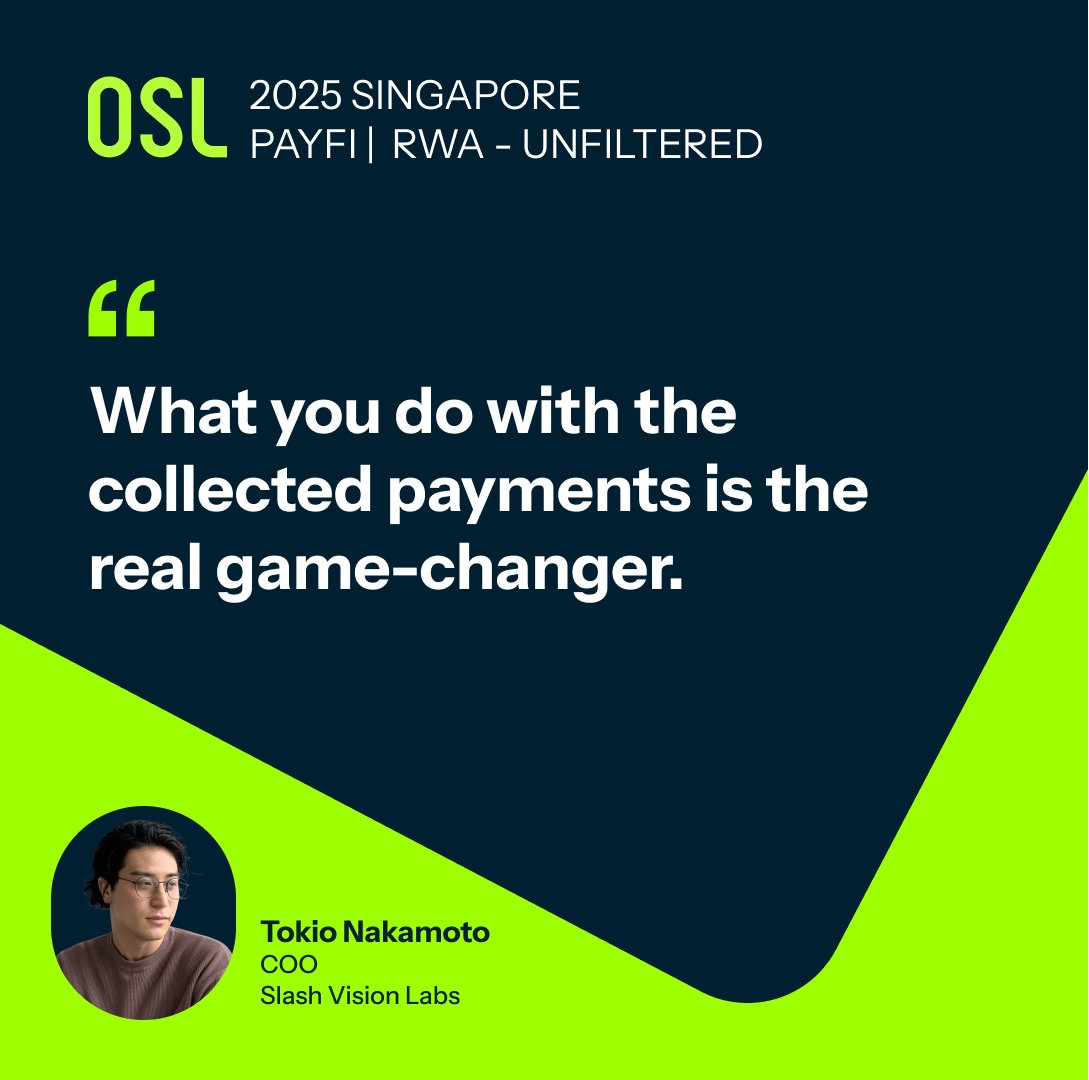 osldotcom's tweet image. The future of PayFi isn&apos;t just about moving money—it&apos;s about making money move. 💫

Tokio Nakamoto of Slash Vision Labs on the next evolution of merchant finance.

#PayFiForum