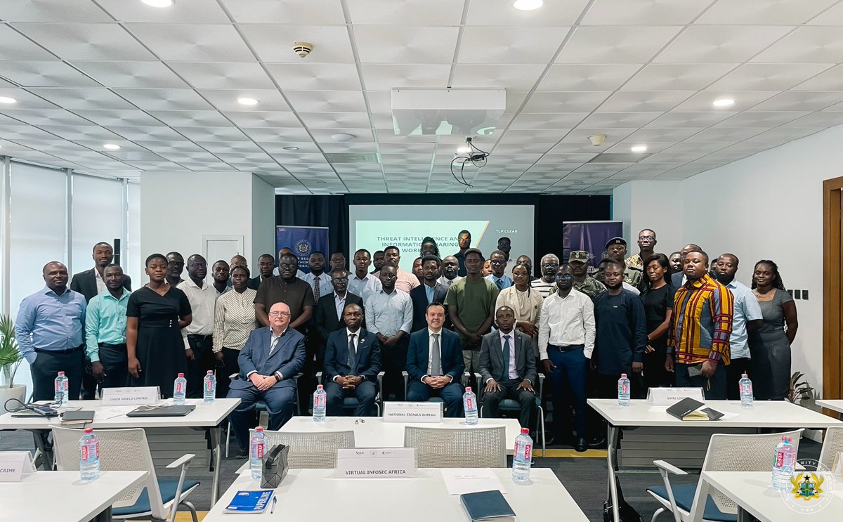 AndyChadwickUK's tweet photo. Wrapping up our week-long stay in Accra today, where we have delivered a joint @Shadowserver and @FIRSTdotOrg  Cyber Threat Intelligence and Information Sharing workshop alongside CSA and a large number of stakeholders from a wide cross-section of key sectors in Ghana. https://t.co/ni1YSsMv4a