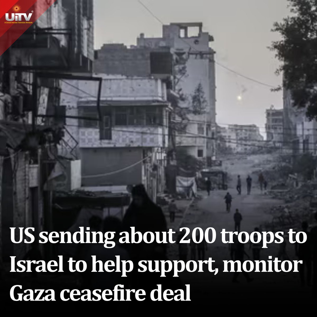 UiTV_Connect's tweet image. The United States is sending about 200 troops to Israel to help support and monitor the ceasefire deal in Gaza as part of a team that includes partner nations, nongovernmental organizations and private sector players.
#USForces #Israel #GazaCeasefire #PeaceSupport #GlobalSecurity