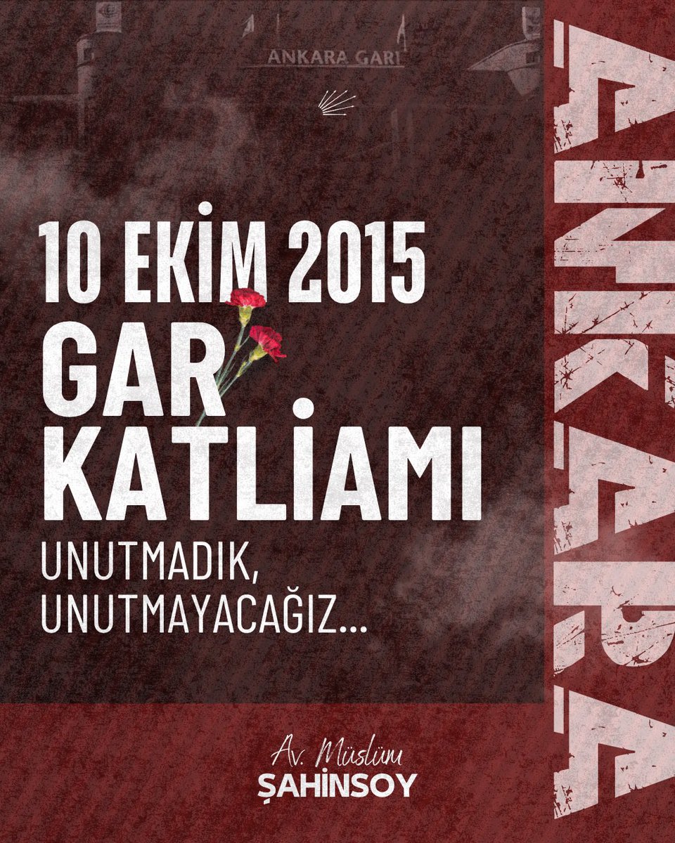 10 Ekim Ankara Gar Katliamı’nın 10’uncu yılında, yaşamını yitiren 104 barış güvercinini saygıyla anıyorum.

#GarKatliamı