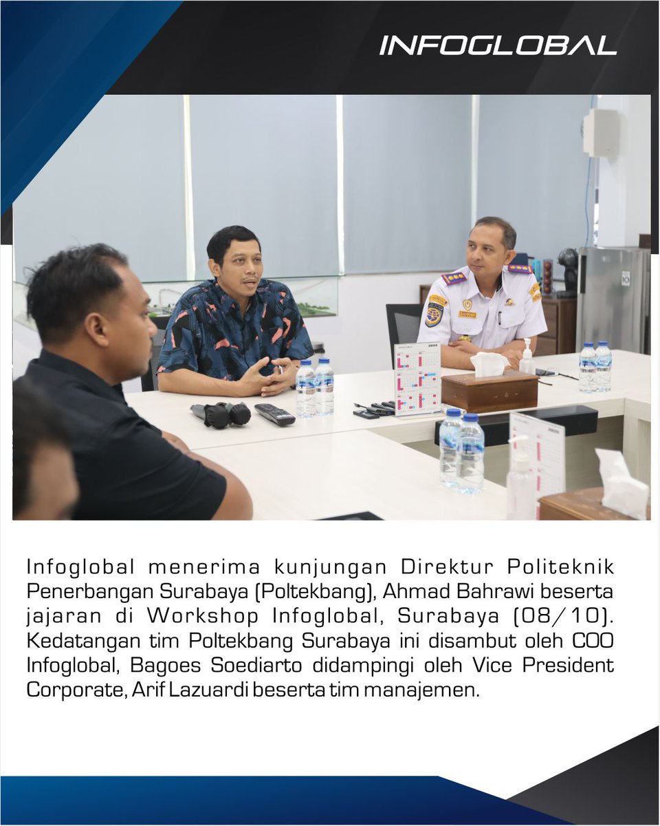 infoglobal_ID's tweet photo. Infoglobal 🤝 @poltekbangsby  
Menjajaki kolaborasi dalam pengembangan SDM, sertifikasi, &amp; keilmuan penerbangan demi kemajuan teknologi avionik Indonesia.
#Infoglobal #PoltekbangSurabaya #AviationTechnology #Collaboration #Avionics
Baca selengkapnya: https://t.co/gKd6xAyCBb https://t.co/uZq73Noc4d