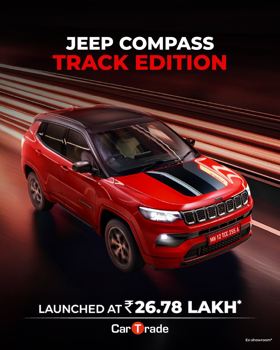 Car_Trade's tweet image. Jeep has launched the Compass Track Edition in India at Rs. 26.78 lakh (ex-showroom). This limited-run special edition is based on the Model S variant and is offered in MT, AT, and 4X4 AT versions.

#jeep #compass #jeepcompasstrackedition #jeepindia #ctnews #launch