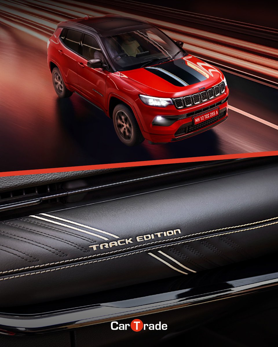 Car_Trade's tweet image. Jeep has launched the Compass Track Edition in India at Rs. 26.78 lakh (ex-showroom). This limited-run special edition is based on the Model S variant and is offered in MT, AT, and 4X4 AT versions.

#jeep #compass #jeepcompasstrackedition #jeepindia #ctnews #launch