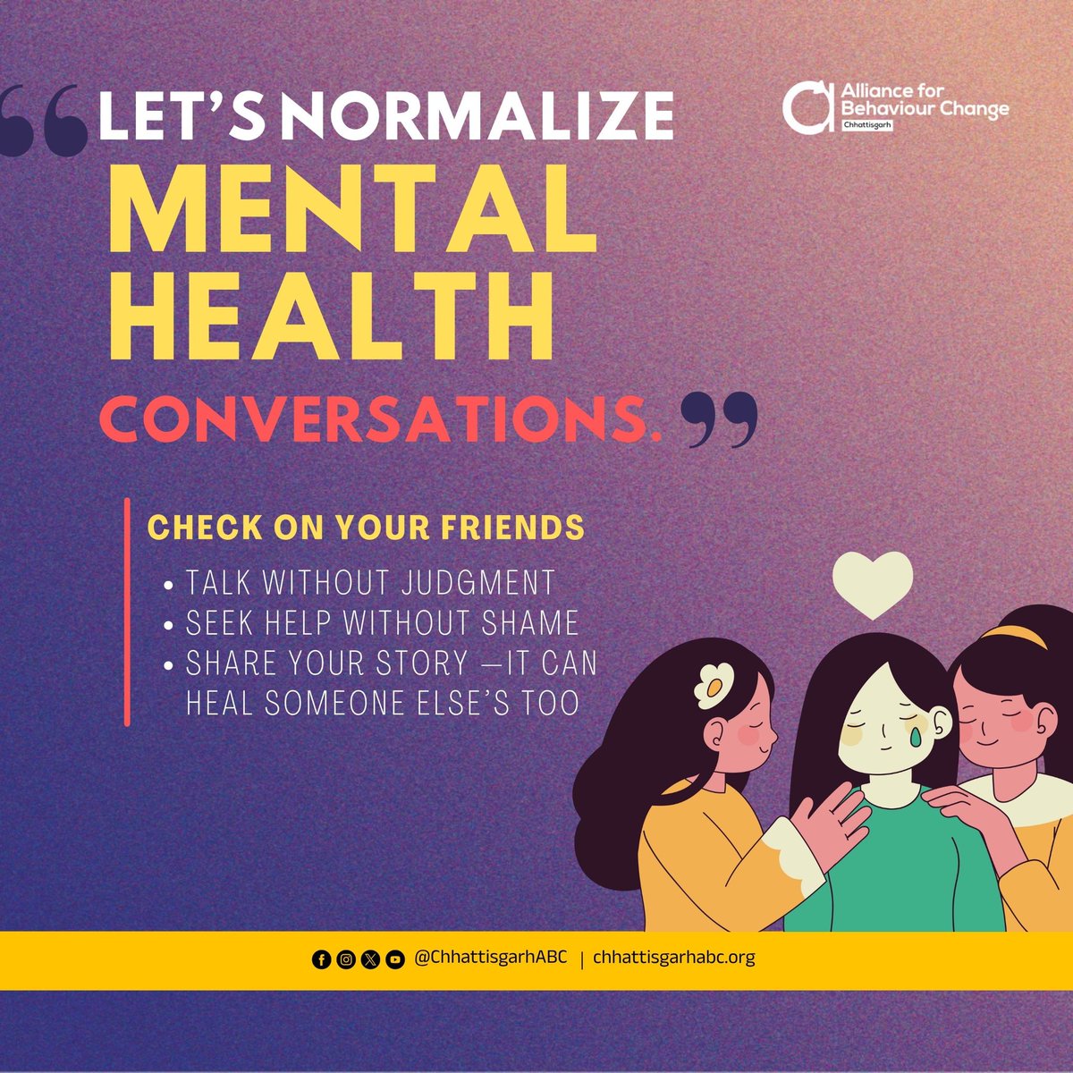 World Mental Health Day | Break the Taboo

Mental health is not a weakness — it’s a part of being human. Let’s stop whispering about it and start talking openly.

No more shame. No more silence.
It’s okay to ask for help. It’s okay to not be okay. 💚

Let’s build a world where