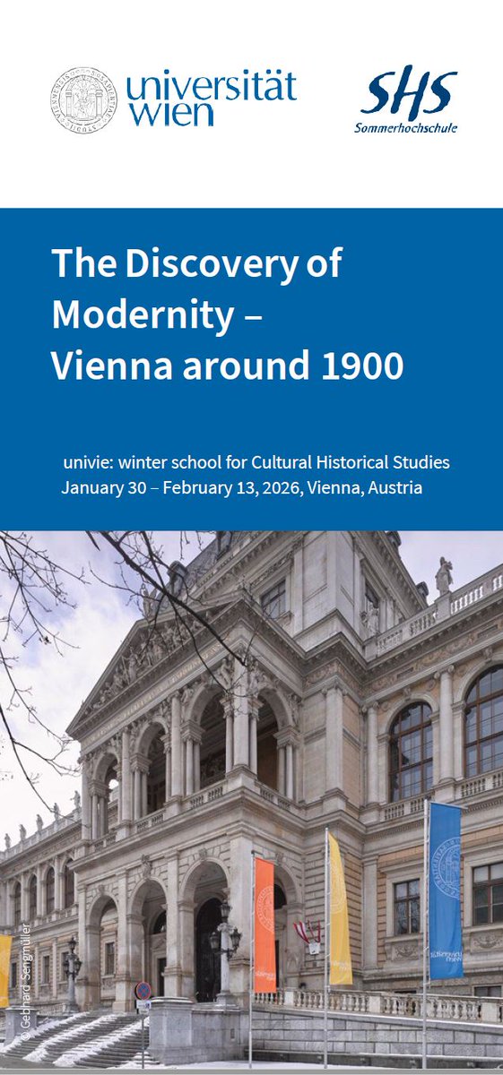 The univie: winter school for Cultural Historical Studies 2026 will take place from January 30 – February 13, 2026.
The application deadline for the winter school is November 30, 2025.