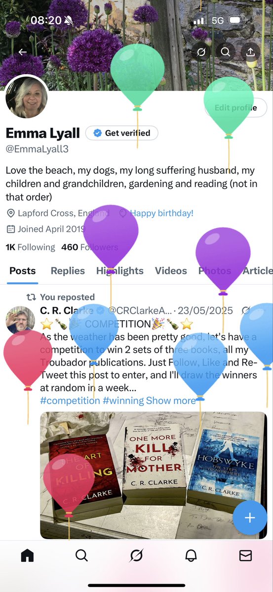 I have balloons today 😊😊😊