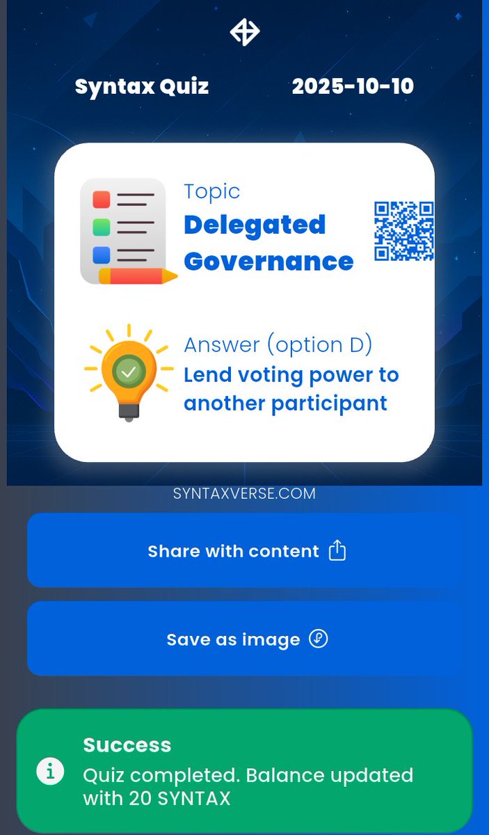 churchi_blaq's tweet image. October, 10th, 2025
1) #SyntaxVerse quiz answer for today 🎯
2) #Xenea wallet #quiz answer for today ✅
3) #Marina protocol quiz #answer 🔥
4) #SpurProtocol quiz answer 👌
Time to contribute and stack with 👇
@build_on_bob @RaylsLabs @vooi_io @LayerBankFi