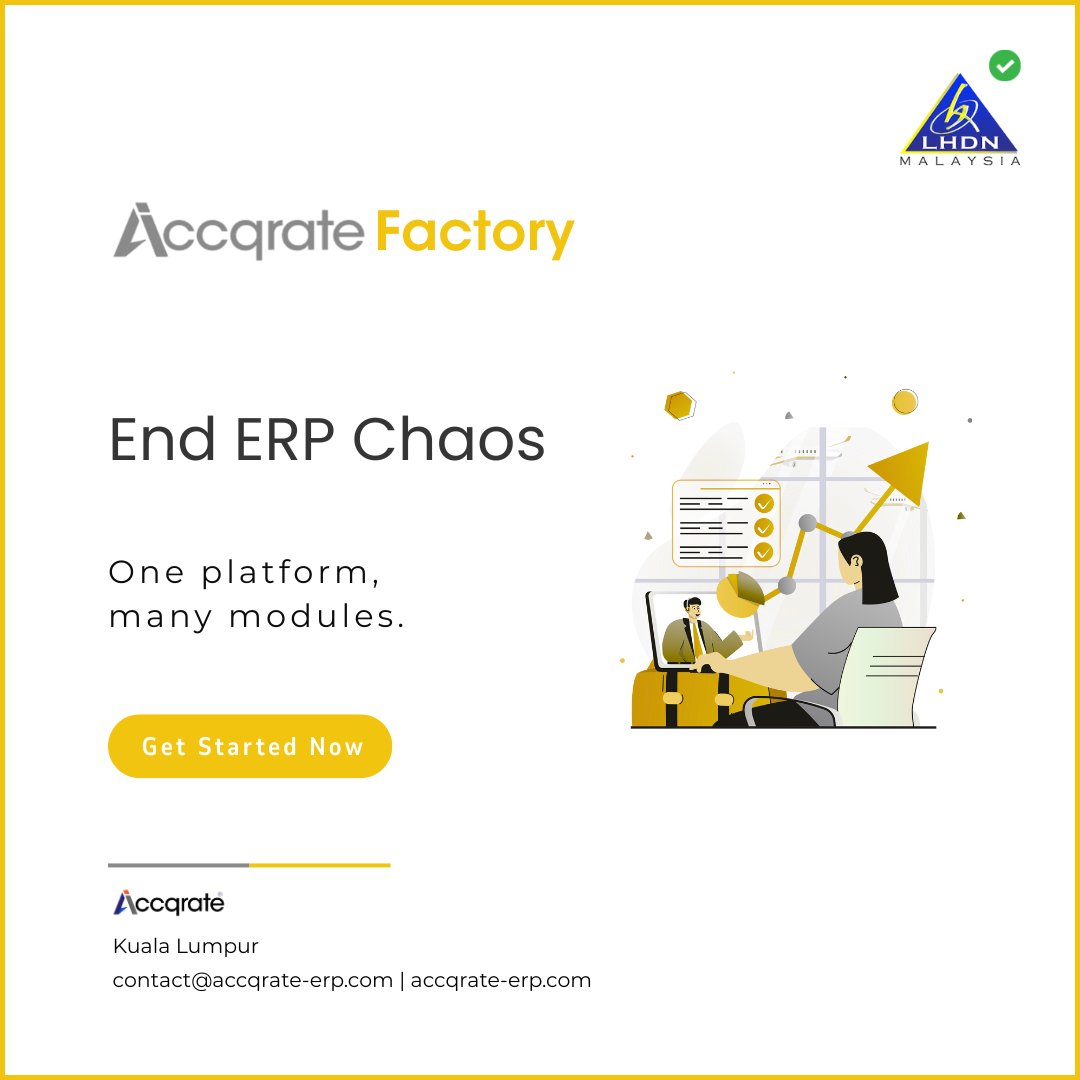 Accqrate_MY's tweet image. Unifying Malaysia’s Factories with One ERP
#AccqrateFactory connects every module, HR, payroll, inventory, and production, fully LHDN-compliant and built for manufacturing excellence.

#LHDN #AllInOneERP #Malaysia #EInvoicing #ERP #ProductionManagement #ManufacturingExcellence
