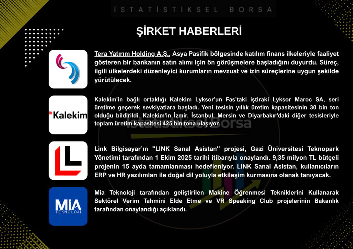 Futbol İstihbarat (@futbolistihbart) on Twitter photo GÜNAYDIN HERKESE BOL KAZANÇLAR
GÜNÜN ŞİRKET HABERLERİ
#tera
#klkım
#link
#miatk
#bist100 #xu100 #borsa GÜNAYDIN HERKESE BOL KAZANÇLAR
GÜNÜN ŞİRKET HABERLERİ
#tera
#klkım
#link
#miatk
#bist100 #xu100 #borsa