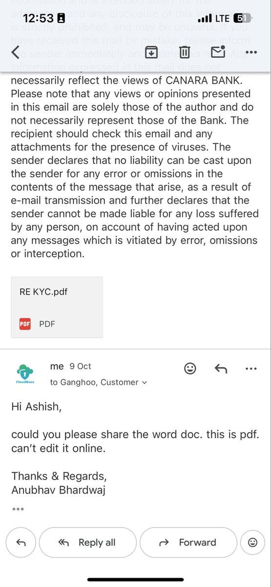 Anubhav241997's tweet photo. Oct6ToReactivateMyAccount.Staff told meToEmailIDproof,whichIdid the same day.StillNoAction!TheManagerIgnores myCalls/Email,afterMultipleFollowupsSentR-KYCFormInPDF-in2025,Really?AskedFor a.docToFillDigitally,noResponse.SIPTransactionStuckPatheticSerCNRB0019331.@canarabank  @RBI https://t.co/g4wy22RgHf