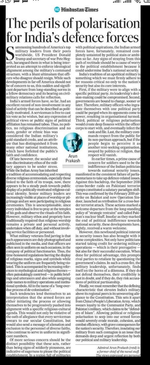 BahadurManmohan's tweet image. Couldn&apos;t have been said better - and more bluntly. 

A wake up call.

Thank you for this @arunp2810 Sir.

#IndianArmedForces 
@adgpi 
@indiannavy 
@IAF_MCC