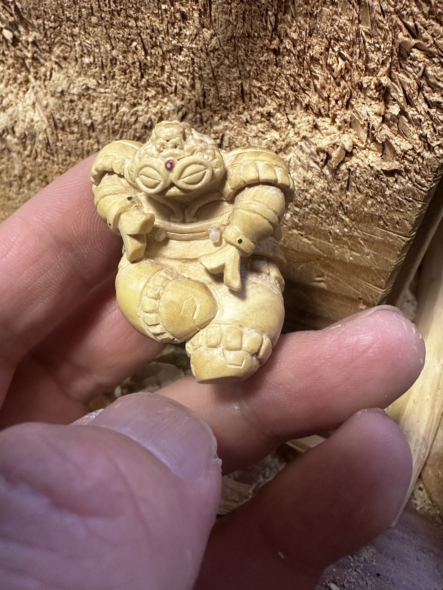 古美術/根付/人物/木箱/鯨歯 H66-2 古美術/根付/人物/木箱/