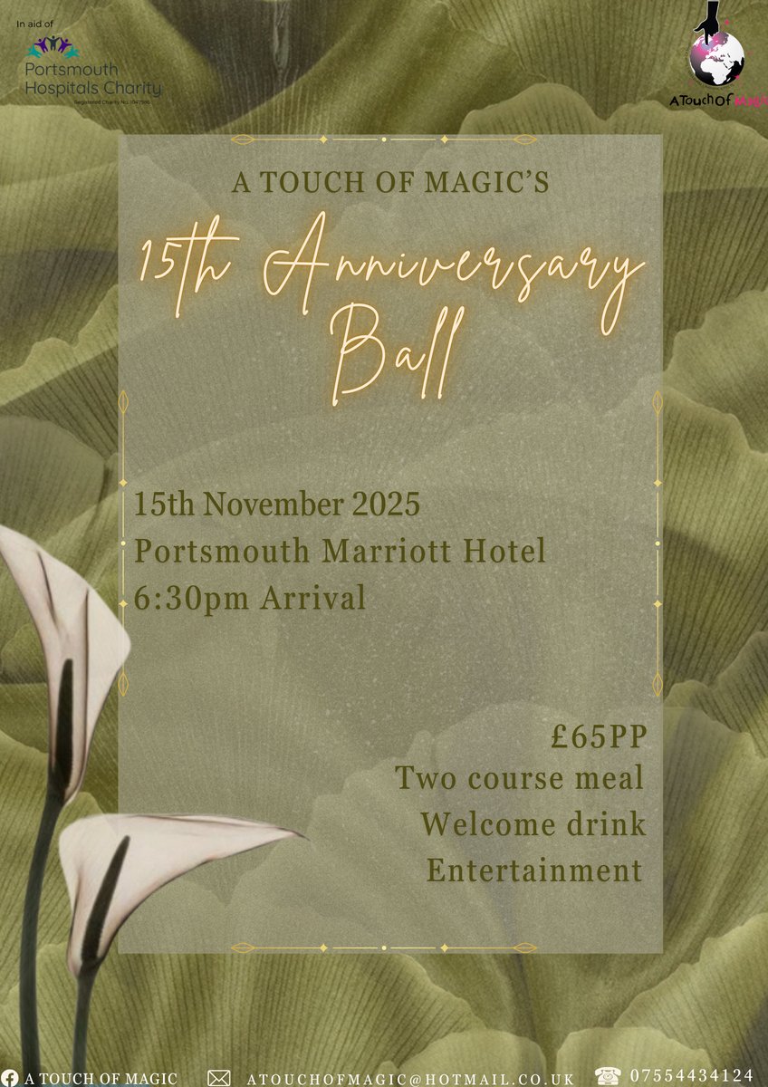 On 15 November, A Touch of Magic will be holding their 15thAnniversary Ball, to celebrate 15 years of fundraising with A Touch of Magic!

All proceeds from this event will be going towards the Breast Cancer Unit here at QA Hospital.

If you would like more information or to buy a