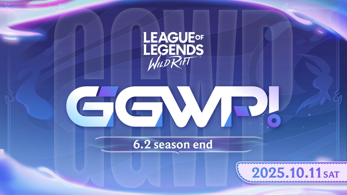 AdictorWildRift's tweet photo. ／
 いよいよ【明日】開催！🎉 
『Wild Rift: GGWP！6.2season end』
 ＼

バラエティ豊かな企画で、誰もが"主役"になれる特別な一日をお届けします✨

📅 日時2025年10月11日(土) 18:00〜22:30 (予定) 
📺 https://t.co/3tzPVdbo3I

💖 出演者
🎙️MC/実況：Jaeger  
@Jaeger0446 
💡MC/解説：Cub3
@Cub3ofWill
🎍ゲスト：あけましておめでとう侍
@akeomewildrift

📝 配信予定内容
✅ ラララランダムミッド・デュエル・アリーナ 各種カスタムマッチ
✅スペシャルマッチ(ふみやっちょ軍🆚まち軍)
✅チャレンジャーマッチ東西最強決定戦

お見逃しなく！ぜひリアルタイムでご視聴ください！👀

#WildRift #ワイリフ #ワイリフGGWP