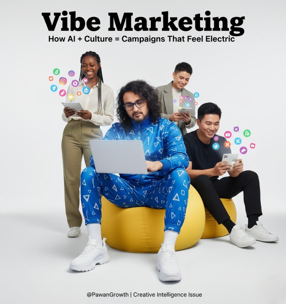 PawanGrowth's tweet photo. Vibe marketing = using sentiment, cultural moments, aesthetics + AI to ride waves, not launch old campaigns.
Core: Using AI to analyze sentiment &amp; context in real time to tailor campaigns.
#VibeMarketing  follow @PawanGrowth https://t.co/1OctYJHrHi
