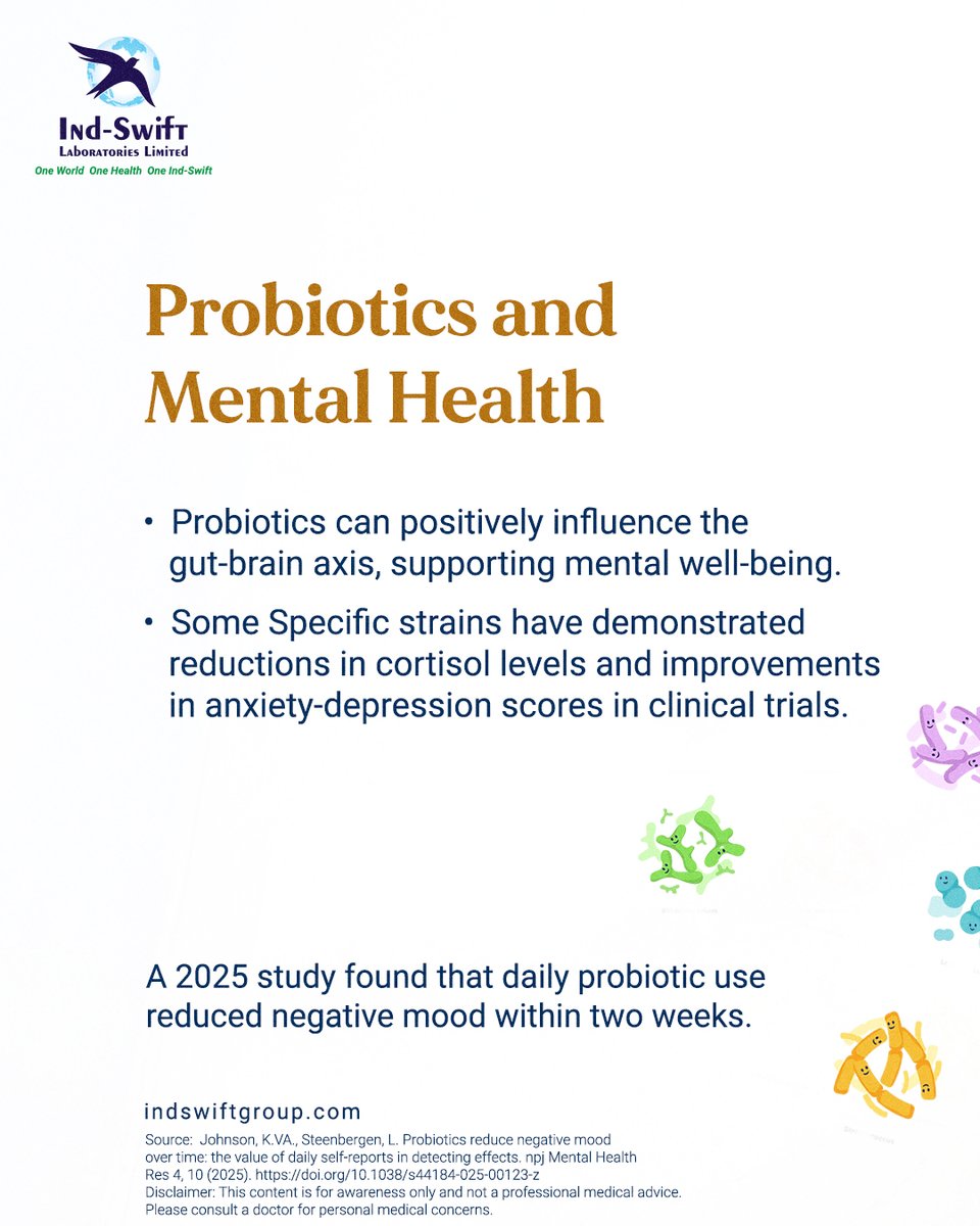 indswiftlabs's tweet image. Your mental health might be more connected to your gut than you think.

🌐indswiftgroup.com

#IndSwiftLabs #WorldMentalHealthDay #BodyAndMind