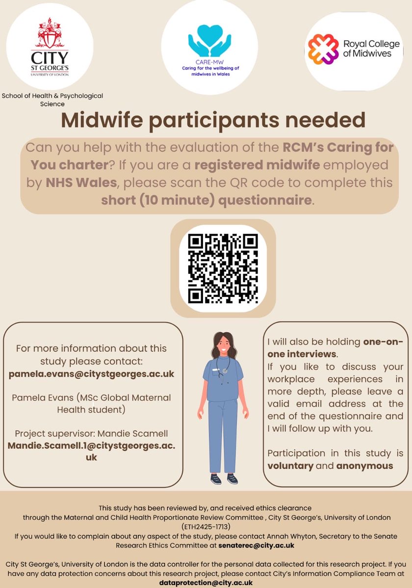 Please share and help support a fellow MSc student <a href="/CityStGeorges/">City St George's, University of London</a> <a href="/MidwivesRCM/">Royal College of Midwives 💙</a> #midwives #researchmidwives #maternityresearch