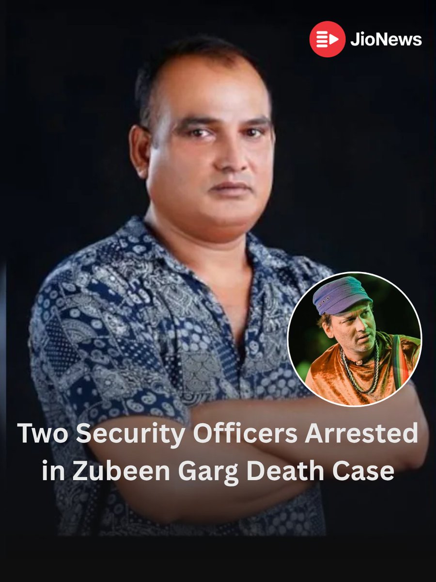 JioNews's tweet image. In a major development, the Special Investigation Team (SIT) probing the death of Assamese music icon Zubeen Garg has arrested his two personal security officers — Nandeswar Bora and Paresh Baishya.
The arrests come after days of interrogation, during which investigators…