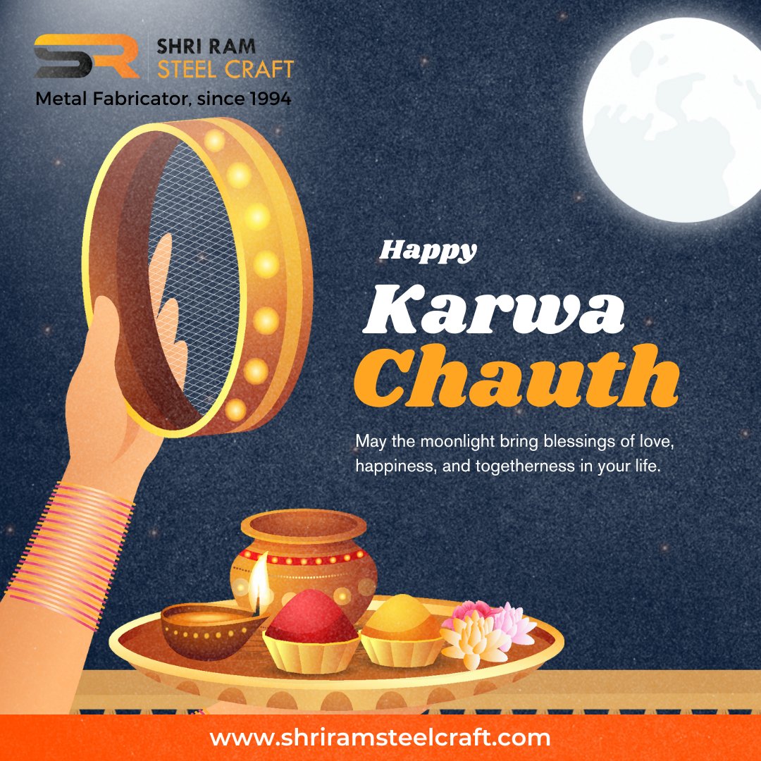 ShRamSteelCraft's tweet photo. Happy Karwa Chauth!
Shri Ram Steel Craft wishes all couple a joyous and blessed Karwa Chauth filled with love, happiness, and togetherness.

#KarwaChauth #KarwaChauth2025 #HappyKarwaChauth #LoveAndTradition #ShriRamSteelCraft #Togetherness #LoveAndHappiness #CelebrationOfBond https://t.co/0U8dAF34wG