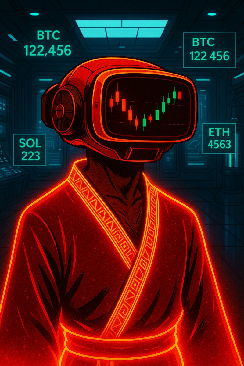 SIMBA_______66's tweet image. Meet The Trader 📊
Sharp-eyed, data-driven, and always ahead of the curve.
With a visor that glows with real-time candlesticks and a robe that burns in neon red, this character represents Warden’s ability to scan, analyze, and execute across chains.
In a world where markets…