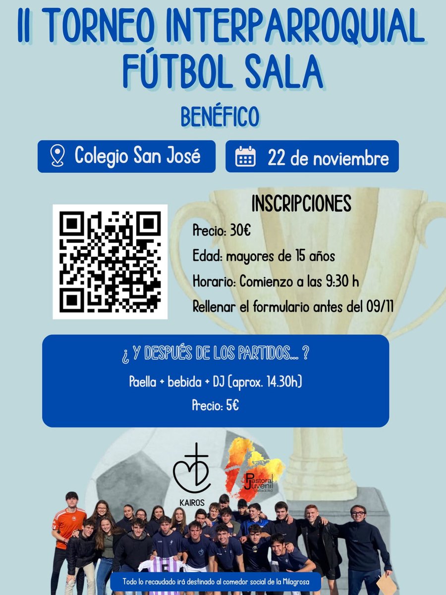 Ya está aquí!! El segundo torneo interparroquial de fútbol sala!! 
Id pensando vuestros equipos y apuntaros cuanto antes!!