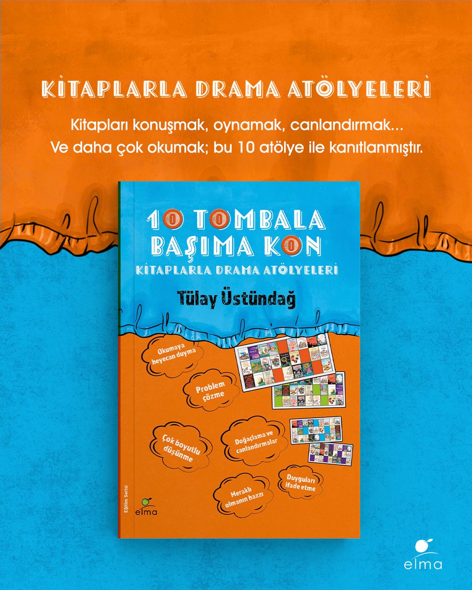 🎭 10 Tombala Başıma Kon - Kitaplarla Drama Atölyeleri
Kitapları konuşmak, oynamak, canlandırmak…
Okuma sevgisini artırmak için 10 yaratıcı atölye.
Tülay Üstündağ’ın 10 Tombala Başıma Kon kitabı, çocuklardan öğretmenlere kadar herkesi kitapların büyüsüne davet ediyor. 💫
📚 Elma