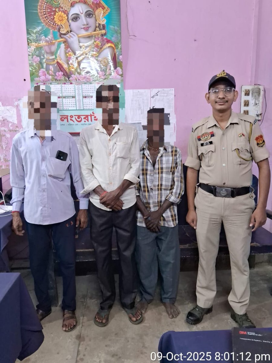 tp_north's tweet image. On 09.10.2025 Panisagar PS officer along with staff arrested 03 persons under preventive sections of law to prevent untoward incidents and maintain peace within their jurisdiction.