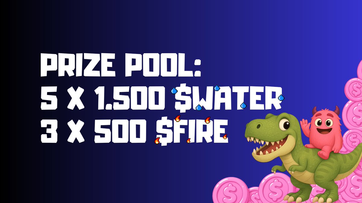 winnly_app's tweet image. GIVEAWAY TIME! 🚀

win $WATER and $FIRE tokens from our friends @AngryDynomites 🦖💥

want to join the raffle? easy!
1️⃣ follow @winnly_app
2️⃣ tag a friend in the comments
3️⃣ share this post
4️⃣ bonus: join our discord (link in bio)

🏆 winners announced Oct 12 at 12:00 CET!