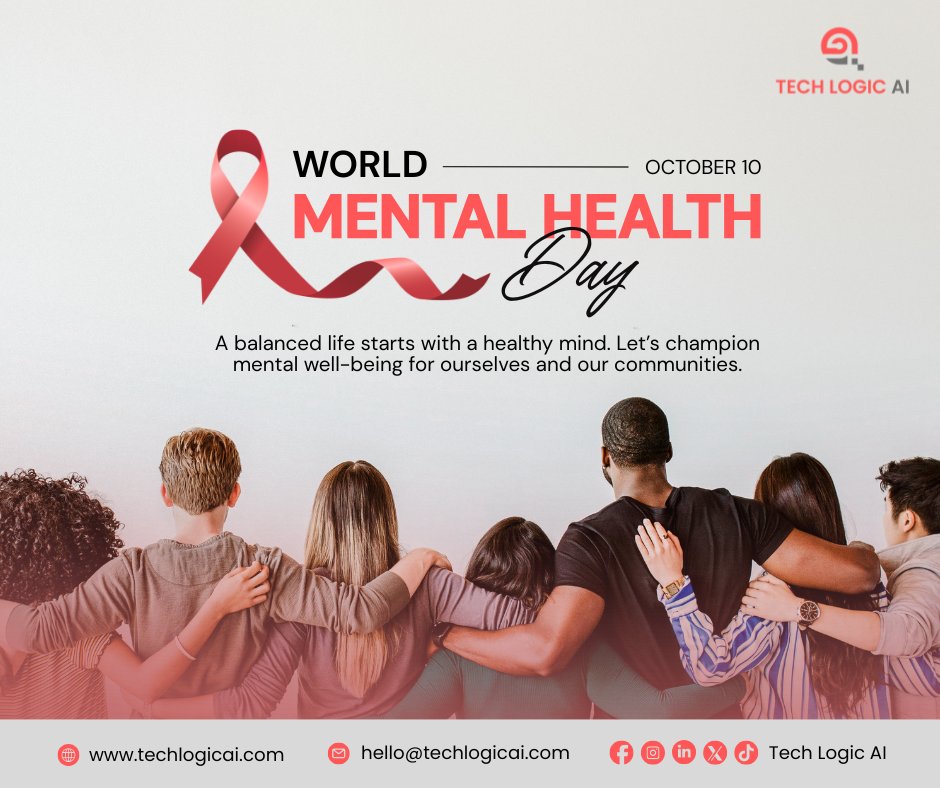 TechlogicAI's tweet image. Today we honor #WorldMentalHealthDay — a reminder to care for the mind that drives innovation.

How do you nurture your well-being in the digital age? 

#TechLogicAI #DigitalWellbeing #AIForGood #MentalHealthMatters