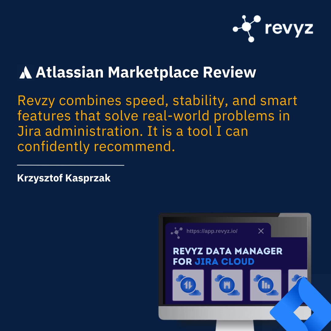 One of our users shared how Revyz makes a real difference:

⚙️ Snapshots restore #Jira configs even when issue IDs change
🔄 Cross-site flexibility for multi-env management
⚡ Speed + stability under heavy load

Real Jira challenges → real reliability → real trust.