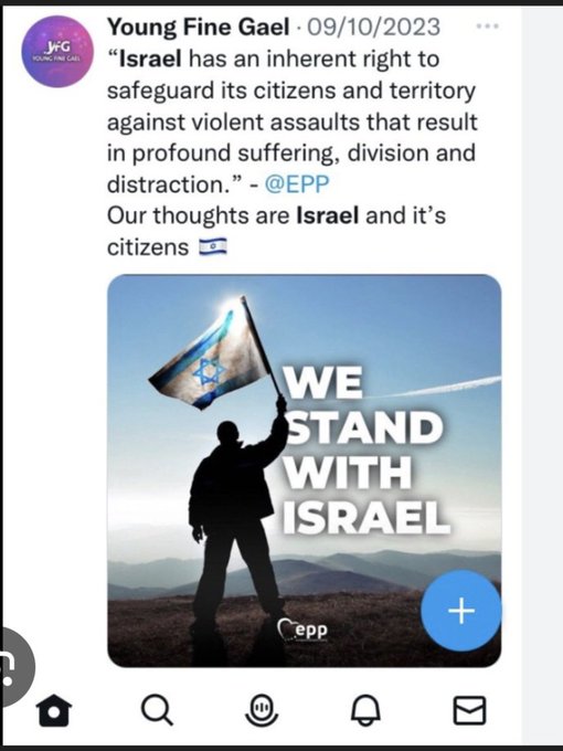 Minister for Health <a href="/CarrollJennifer/">Jennifer Carroll MacNeill TD</a> revived the Oireachtas 'Friends of Israel' in 2022 when <a href="/hrw/">Human Rights Watch</a>, <a href="/btselem/">B'Tselem בצלם بتسيلم</a> and <a href="/amnesty/">Amnesty International</a> reports found #Israel was guilty of the crime of #Apartheid.

How dare she or her party tell me who I should vote for after two years of the #GazaGenocide