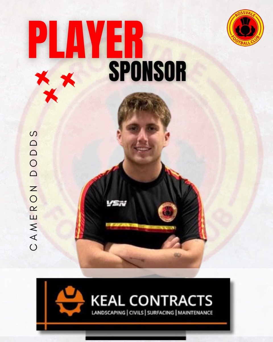 Delighted to announce Keal Contracts as player sponsor for the 2025/26 season for Cameron Dodds 

Keal specialise in civil engineering, landscaping, road surfacing, fencing , general maintenance services &amp; can be contacted on 0141 376 9450 &amp; kealcontracts.co.uk

Welcome . .👌