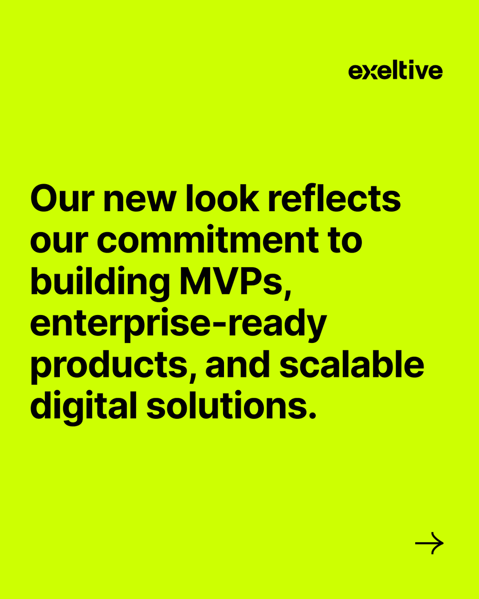 exeltive's tweet photo. ✨ A new look. A sharper focus. A stronger promise.

Exeltive’s refreshed brand reflects our evolution:
🚀 MVPs in 2 weeks
⚡ End-to-end product development
🌐 Digital transformation

We help businesses launch faster, scale smarter, and drive impact.

👉 https://t.co/8GiJl9JO4c https://t.co/epTO6SsCm5