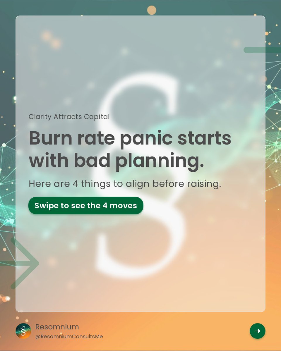 Burn rate panic starts with bad planning.

Here are 4 things to align before raising.

Fundraising won’t fix messy ops.
Clean your house first.

Start here:

🟢 Forecast team cost by role
🟢 Align roadmap with actual bandwidth
🟢 Plan for async scale
🟢 Simplify your GTM model
