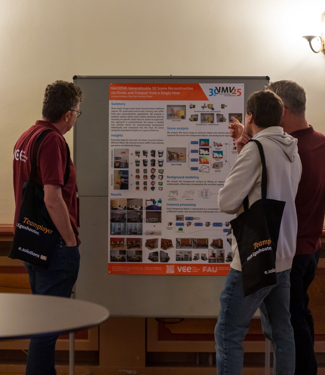 Vergangene Woche fand in  Erlangen das 30. Vision, Modeling, and Visualization (VMV) Symposium  statt - ein führendes Event für die Forschung im Bereich Visual  Computing. Als Sponsor waren wir auch persönlich vor Ort und bedanken  uns für den wertvollen Austausch.

#VMV25