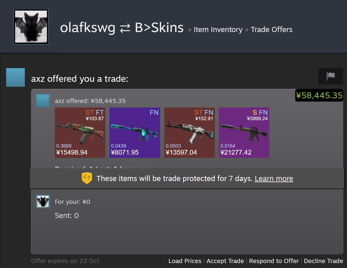 olafkswg - Buying Skins 95% tweet media
