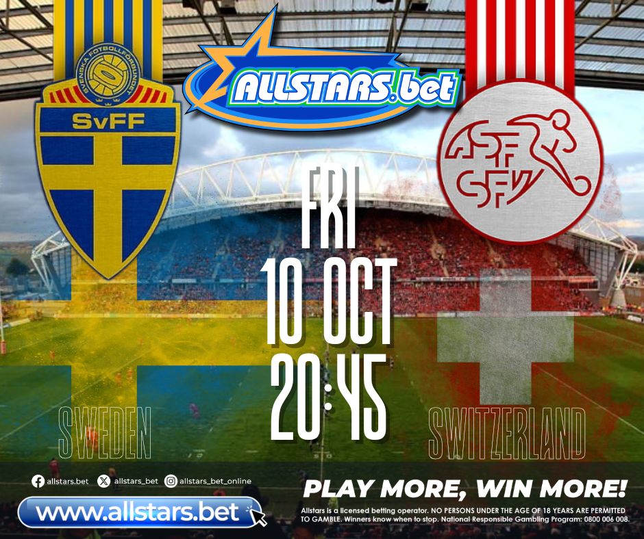 allstars_bet's tweet image. International showdown! 🇸🇪⚔️🇨🇭 

Sweden faces Switzerland - who’s taking the win in this clash of titans? ⚽🔥

#SwedenVsSwitzerland #FIFAInternational #FootballFever #AllStarsSports