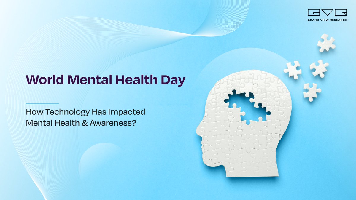 GrandViewInc's tweet image. Balancing technology and mental health is crucial today. Digital tools offer support, but overuse and misinformation can harm well-being. How can we gain from technology while safeguarding mental health? Find out @ v.gd/XcuxqB

#GVR #WorldMentalHealthDay #MindfulTech