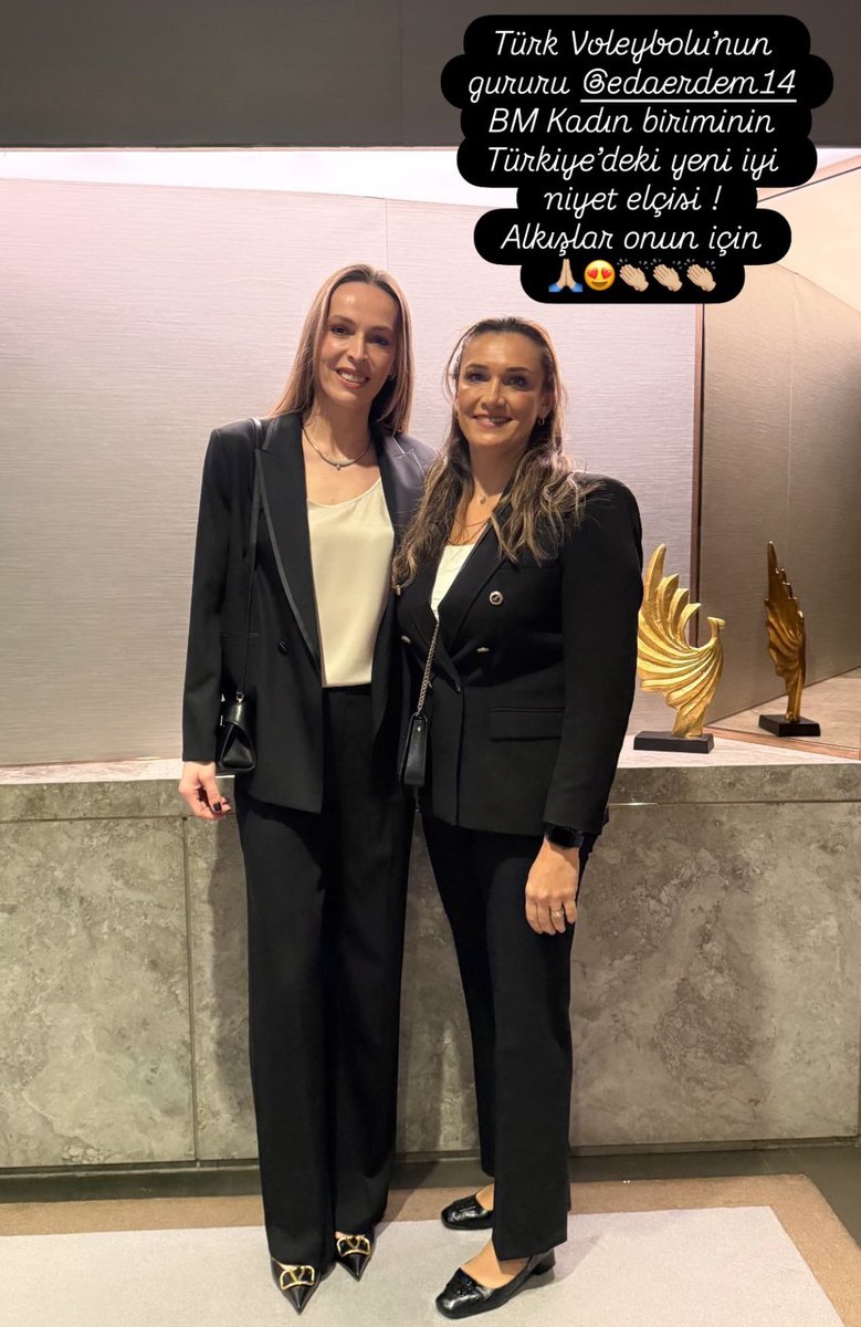 Esra Gümüş Kırıcı açıkladı: “Türk voleybolunun gururu Eda Erdem, BM Kadın biriminin Türkiye’deki yeni iyi niyet elçisi. Alkışlar onun için!” 👏🏻😍
