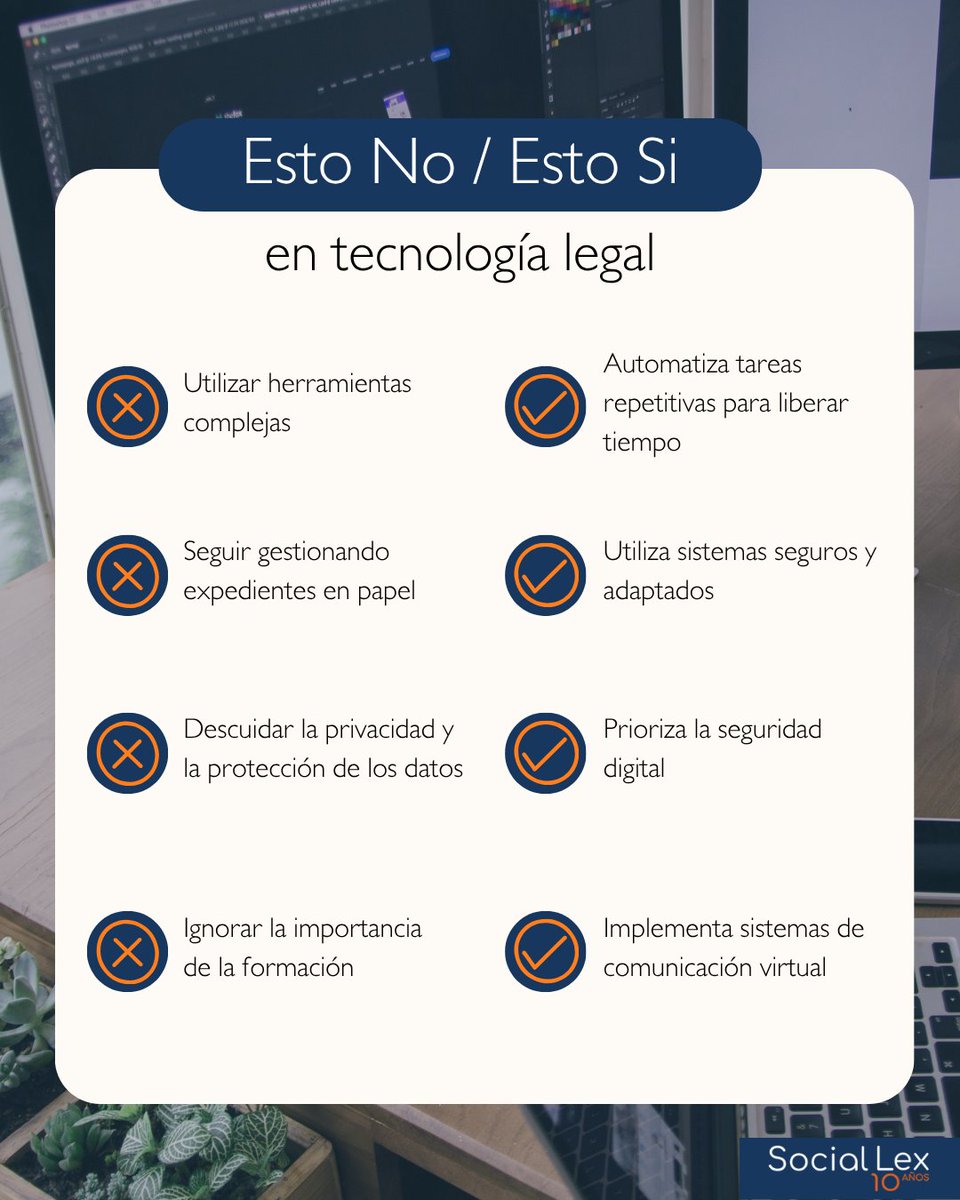 ¿Tu despacho aún usa papel o herramientas complicadas? Modernízate.

Automatiza tareas y gana tiempo.
Usa sistemas seguros con acceso remoto.
Refuerza la privacidad y la formación digital.

La tecnología no es una moda: es la clave de la eficiencia y competitividad jurídica.