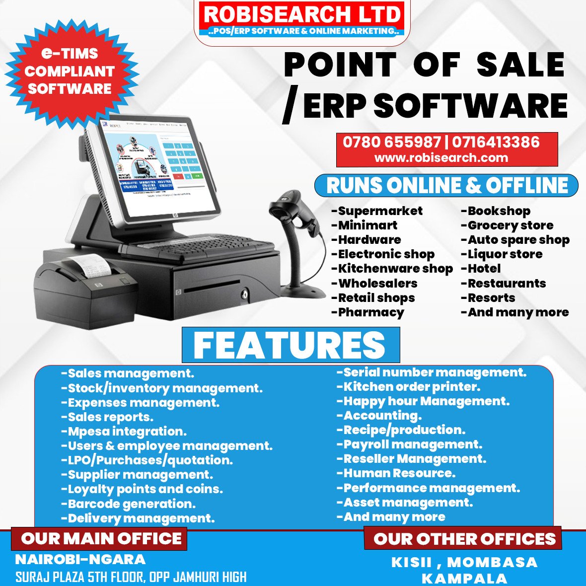 254_icon's tweet image. From the point of sale to back-end operations, our software creates a cohesive ecosystem for your business data, leading to better and faster decision-making.Customer Feedback App #DigitakaNaRobisearch RobisearchDigital Soja App