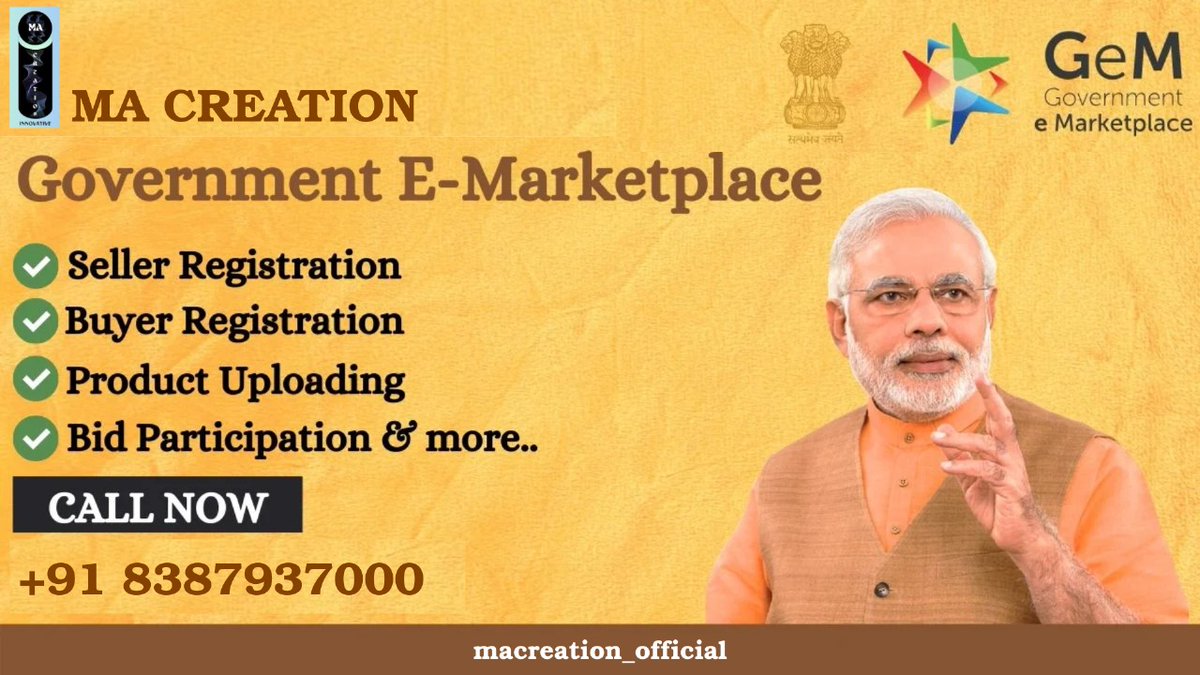 macreation42's tweet image. Experience MA Creation  for free! 
.
Get expert consultancy &amp;amp; live demo on GeM registration, tender support &amp;amp; digital solutions. 
.
Call now!
8387937000 / 8222004077
.
#MaCreationInnovation #FreeConsultancy #LiveDemo #GeMServices #TenderSupport #BusinessGrowth #Digital