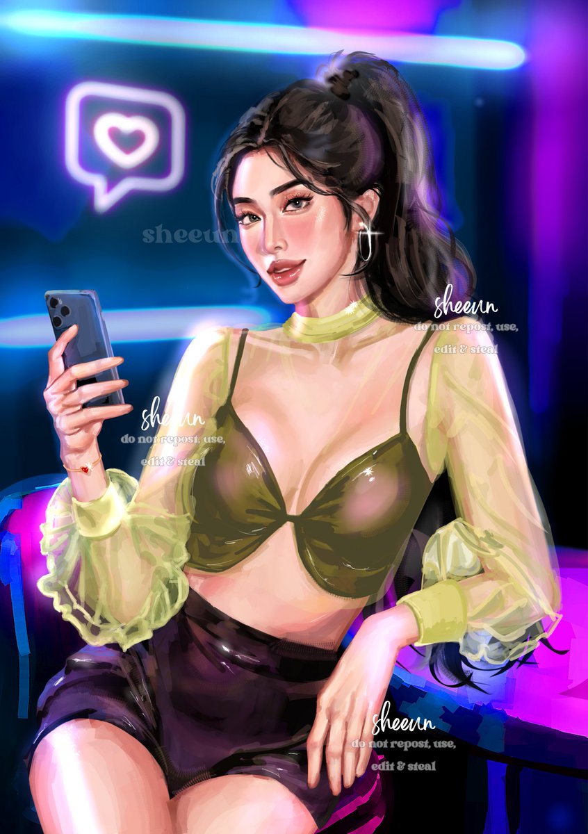 lusheerei's tweet image. &quot;She’s wearing a sheer yellow green top that I instantly noticed. Her hair is in a messy ponytail.&quot; 
-TFA, Kabanata 37

Reniella Villondo&apos;s Outfit Coll #2 💚