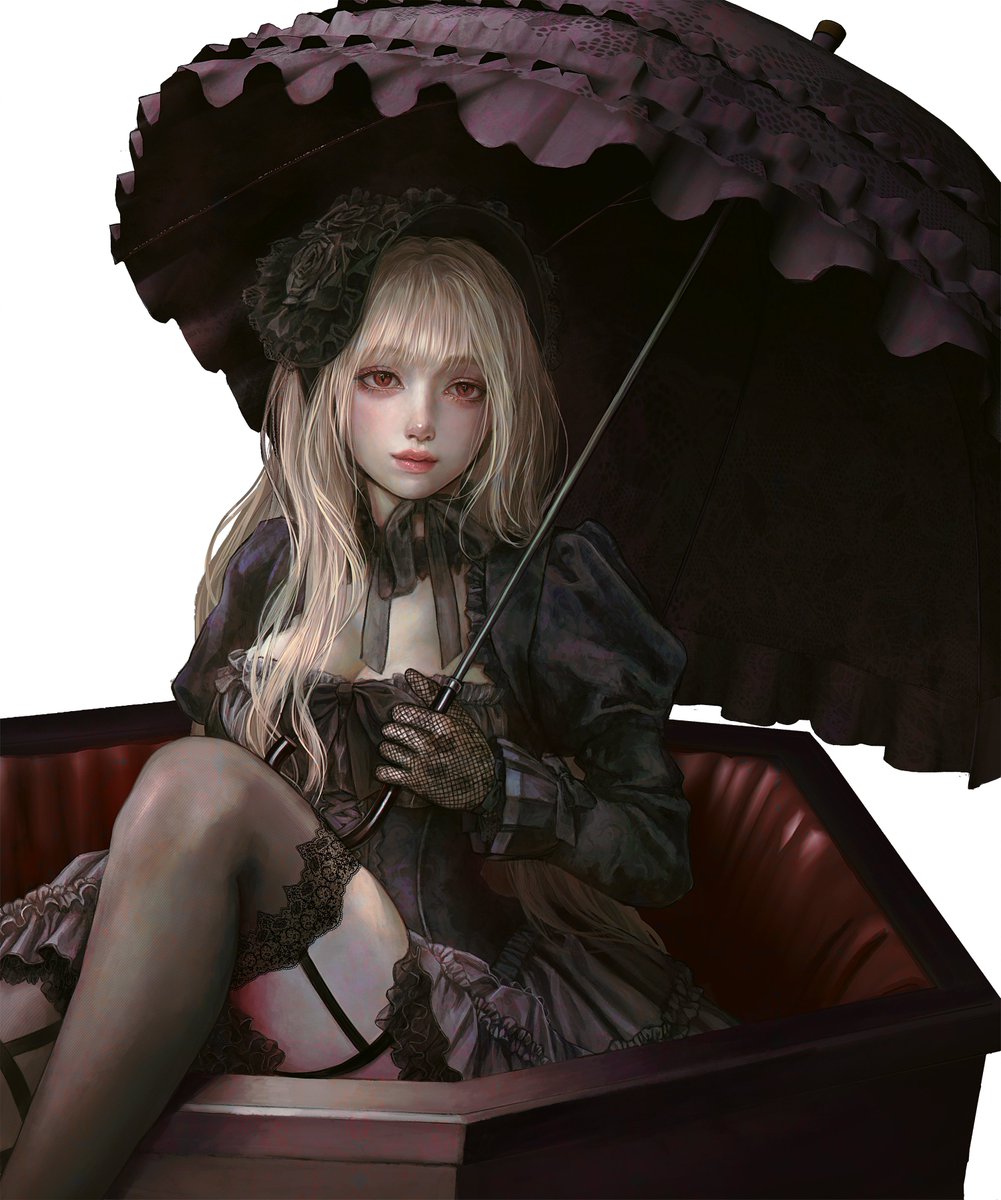 커미션 작업했습니다~~ 고스로리 짱.🖤🖤🖤