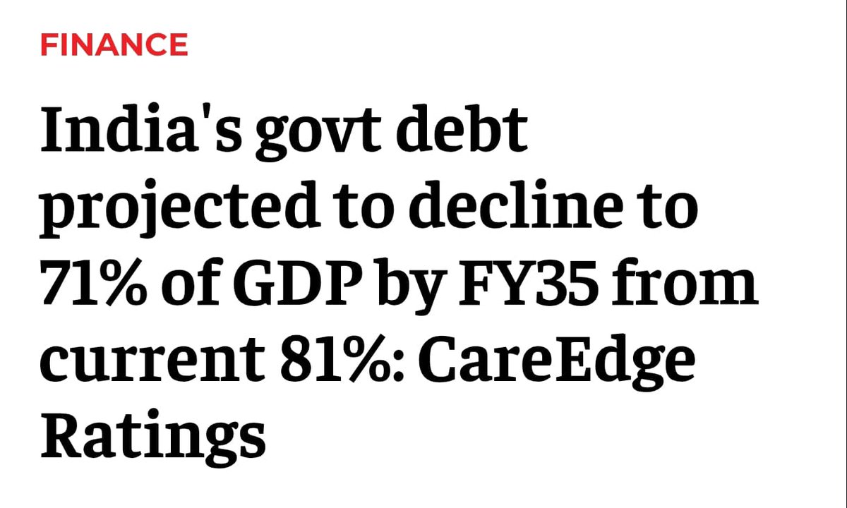 BJPShanthikumar's tweet image. India is steering clear of debt traps while the world falters.

Under PM Shri @narendramodi Ji&apos;s leadership, debt-to-GDP is projected to drop from 81% to 71% by FY35; proof of disciplined governance and unstoppable growth.

#modigovernment
#ModiHaiTohMumkinHai