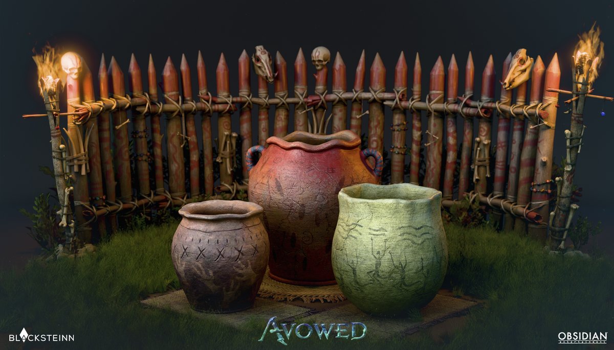 Xaurip stuff unique environment scenes

A set of props we built from the ground up to create a wild, primal, tribal vibe for the Xaurip settlements in Avowed.

#Avowed #ObsidianEntertainment #GameDevelopment #3DArt #fantasy #props #propartist #blacksteinn #environment