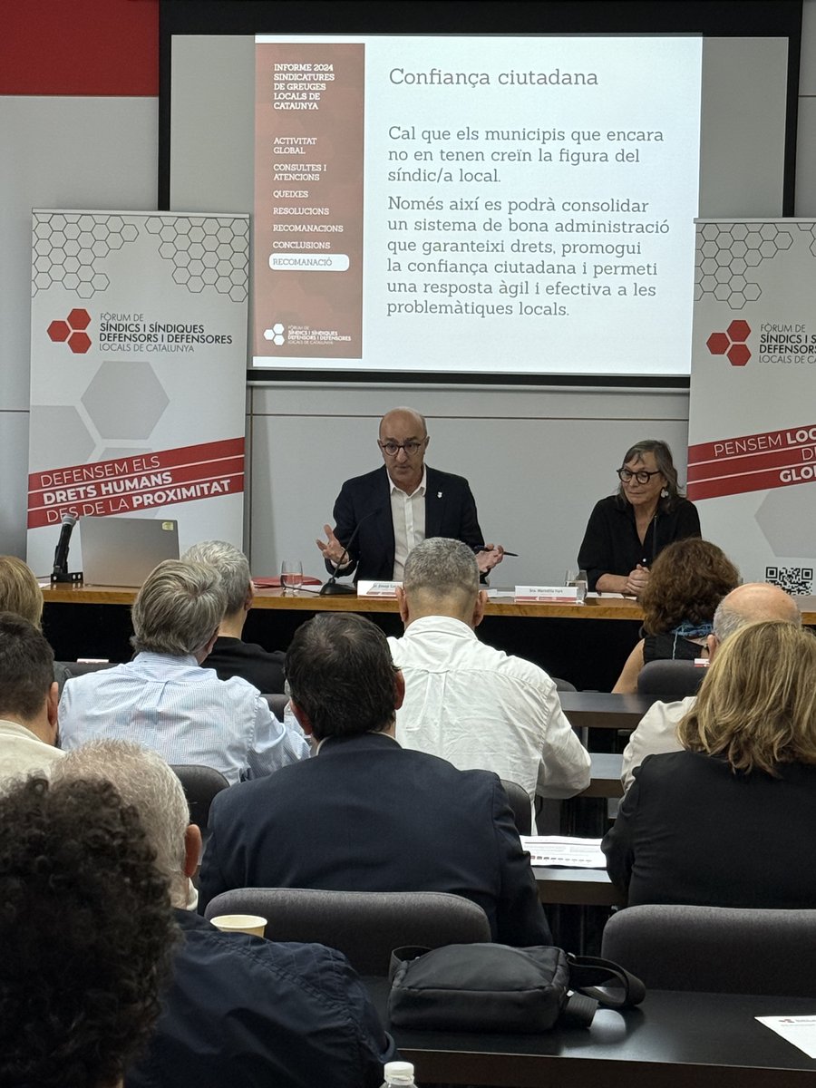 El 2024 les sindicatures locals van emetre 1.248 recomanacions als ajuntaments.
El 48 % van ser acceptades totalment i el 33 % continuen pendents de resposta.

Les sindicatures transformen greuges en millores concretes per a una bona administració.

#FòrumSD #Informe2024