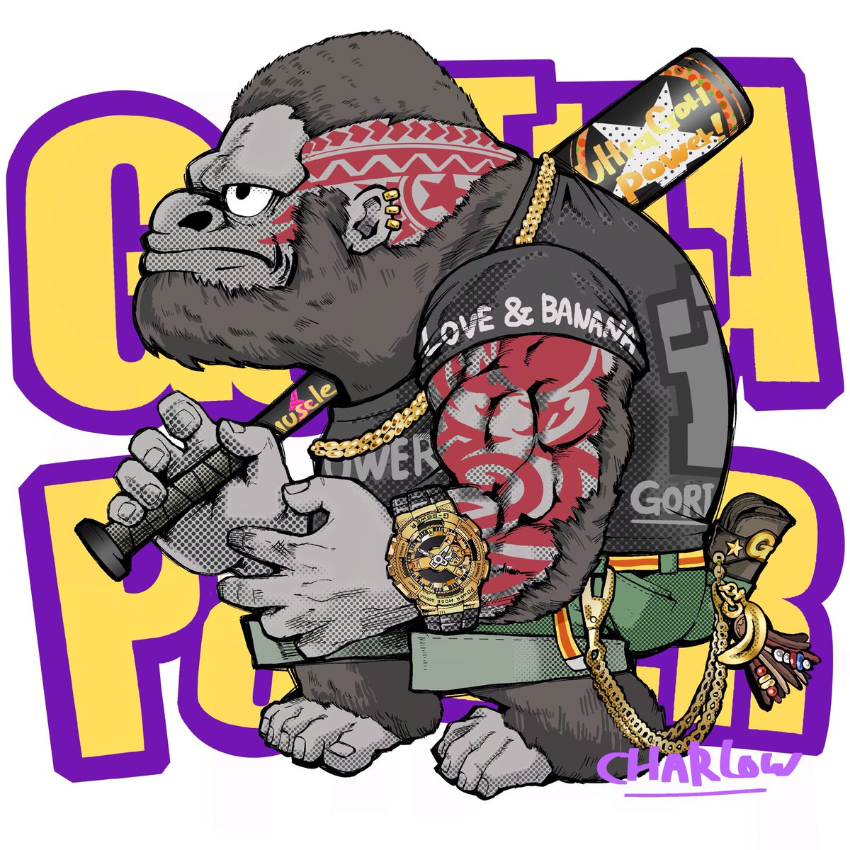 charlow_illust's tweet photo. 今日からゴリラになりますゴリ🦍✨✨

ゴリラパワーで頑張りますゴリ🦍

皆さまよろしくお願いしますウホ🦍

#新しいプロフィール画像 https://t.co/i8RmoAphMu